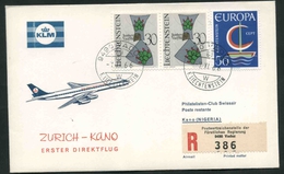 1966 Liechtenstein, Primo Volo First Fly Ersteflug KLM Zurigo - Kano (Nigeria),  Timbro Di Arrivo - Storia Postale