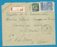 768+771 Op Brief Aangetekend Met Stempel LUTTRE (VK) - 1948 Export