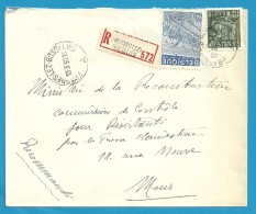 768+771 Op Brief Aangetekend Met Stempel FRASNES-LEZ-GOSSELIES (VK) - 1948 Export