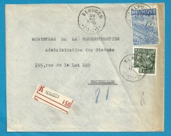 768+771 Op Brief Aangetekend Met Stempel ELOUGES (VK) - 1948 Export