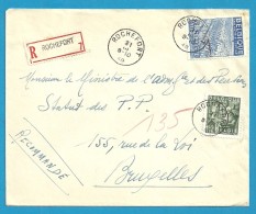 768+771 Op Brief Aangetekend Met Stempel ROCHEFORT (VK) - 1948 Export