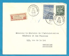 768+771 Op Brief Aangetekend Met Stempel LEUZE-LONGCHAMPS (VK) - 1948 Export