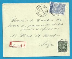 768+771 Op Brief Aangetekend Met Stempel HOLLOGNE-AUX-PIERRES (VK) - 1948 Export