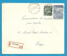 768+771 Op Brief Aangetekend Met Stempel WAREMME (VK) - 1948 Export