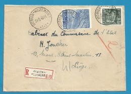768+771 Op Brief Aangetekend Met Stempel HORION-HOZEMONT (VK) - 1948 Export