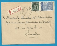 768+771 Op Brief Aangetekend Met Stempel HERVE (VK) - 1948 Export