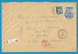 768+771 Op Brief Aangetekend Met Stempel VISE, Met Aantekenstrookje Zonder Naamstempel (fortune/nood) (VK) - 1948 Export
