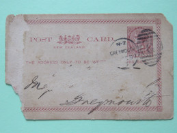 New Zealand 1887 Cover Christchurch To Greymouth - Queen Victoria - Briefe U. Dokumente