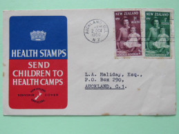 New Zealand 1950 FDC Cover Auckland To Auckland - Surcharge For Health - Princess Elizabeth With Prince Charles - Storia Postale