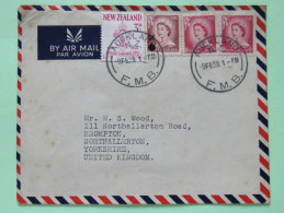 New Zealand 1959 Cover Auckland To England - Queen Overprint Nelson Diocese Seal - Cartas & Documentos