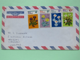 New Zealand 1972 Cover Wellington To England - Flowers (full Set Scott 500/503 = 5.10 $) - Lettres & Documents