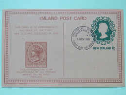 New Zealand 1976 FDC Inland Postcard Cancelled Wanganui - Queen - Stamp On Stamp - Lettres & Documents