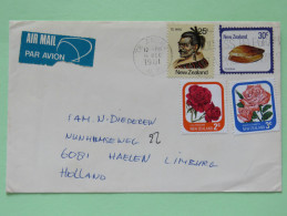 New Zealand 1981 Cover Te Aroha To Holland - Shell Flowers Roses Tatoo Te Hau - Kiwi Label - Lettres & Documents