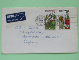 New Zealand 1982 Cover Christchurch To England - International Year Of Science - Mountains - Kiwi Label - Covers & Documents