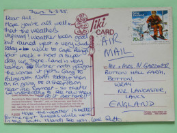 New Zealand 1985 Postcard "Cape Reinga" To England - Ski - Brieven En Documenten