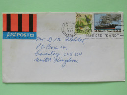 New Zealand 1990 Cover Auckland To England - Birds - Ship - Brieven En Documenten