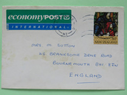 New Zealand 1993 Cover To England - Christmas (stamp Damaged) - Cartas & Documentos