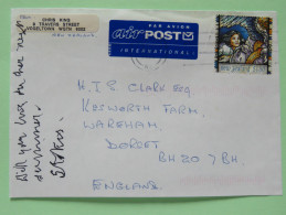 New Zealand 1999 Front Of Cover Vogeltown To England - Christmas - Lettres & Documents