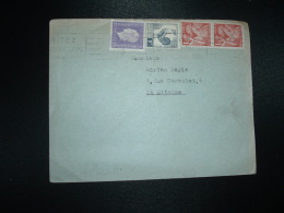 LETTRE TP COQ D'ALGER 2F + MARIANNE DE DULAC 1F + IRIS 1F50X2 OBL.MEC.20 JUIL 47 - 1944 Marianne Van Algerije