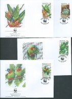 Tonga Niuafo´ou 1998 Birds Lorikeets WWF Set 4 On 4 FDC - Tonga (1970-...)