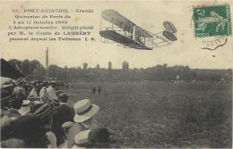 25- PORT-AVIATION -grande Quinzaine De Paris Du 3 Au 17 Oct. 1909 - L'Aéroplane Wright Piloté Par Le Comte De Lambert .. - Viry-Châtillon