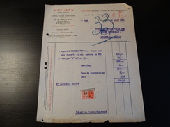 Timbres Fiscaux Sur Facture . MINIMAX Extincteur D'incendie à Bruxelles.-1936- - Documents