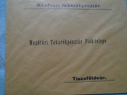 D143018  HUNGARY- Unsent Cover - Mezötúr Takarékpénztár  - Fióktelepe  -Tiszaföldvár - Covers & Documents
