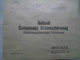 D143031  HUNGARY-Unsent Cover -Holandi Életbiztostó RT   - Miskolcz Hunyady  Utcza  16 - Storia Postale