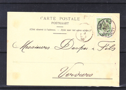 Perforés - Belgique - Carte Postale De 1910 - Oblitération Anvers - Expédié Vers Verviers - 1909-34
