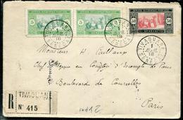 SENEGAL - N° 56 (2) + 61 / LR DE TIVAOUANE LE 1/4/1918 POUR PARIS - TB - Covers & Documents