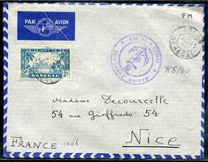 SENEGAL - N° 133 / LETTRE AVION EN FM DE DAKAR LE 3/8/1940 POUR NICE - TB - Lettres & Documents