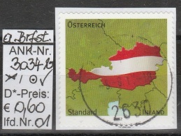 2012 - ÖSTERREICH - SkFM/DM "Inland" -   O Gestempelt Auf Briefstück  -  Siehe Scan  (3034bo 01-03 ABs   At) - Used Stamps