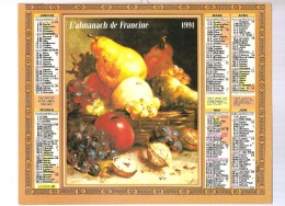 Almanach Des PTT De 1991 Département 78 L'almanach De Francine Corbeille De Fruits - Formato Grande : 1921-40