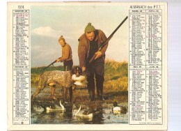 Almanach Des PTT De 1974 Département 86 La Chasse à La Hutte Le Rapport Avec Le Canard - Grand Format : 1921-40