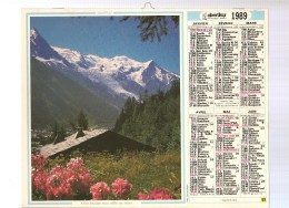 Almanach Des PTT De 1989 Département (92,93,94) Le Belvédère, La Mer De Glace Et Les Grandes Jorasses - Grossformat : 1981-90