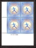 Estonia 1998 MNH Stamp Corner Block Of 4 Mi 316 18th Olympic Winter Games, Nagano - Winter 1998: Nagano