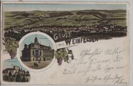 Gruss Aus Weinfelden - Rathaus, Schloss, Gesamtansicht - Farbige Litho - Nach Affeltrangen Mit UPU - Weinfelden