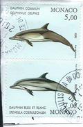 MONACO 1992 N°1822/1822 "DAUPHIN COMMUN ET DAUPHIN BLEU ET BLANC"(SUR FRAGMENT) - Used Stamps