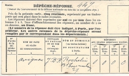 DEPECHE REPONSE.SIEGE DE PARIS . AVIGNON A PARIS - Guerre De 1870