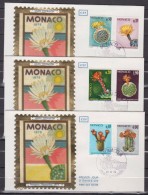 MONAC0     1974   Premier Jour          Plantes Du Jadin Exotique - Lettres & Documents