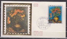 MONAC0     1976   Premier Jour      Floralies Internationale A Monte Carlo    Tableau - Cartas & Documentos