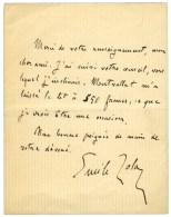 ZOLA Émile (1840-1902), écrivain. - Andere & Zonder Classificatie