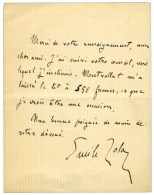 ZOLA Émile (1840-1902), écrivain. - Altri & Non Classificati