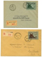 Lot De 2 Lettres Affranchies Avec N° 8 Et 9 Poche De St Nazaire Surchargés TAXE PERCUE. 1945. - TB. - 1877-1920: Période Semi Moderne