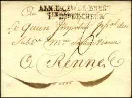 ARM DES CTE DE BREST / 1E DON DE CHERB. Sur Lettre Avec Texte Daté Alençon Le 25 Messidor An 3. -... - Legerstempels (voor 1900)