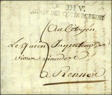 3e DIV. / ARMEE DES CÔTES DE BREST Sur Un Extrait Des Registres Des Arrêtés Du Comité De... - Legerstempels (voor 1900)