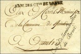 ARM.DES CTes DE BREST Sur Lettre Avec Texte Daté '' Au Quartier Général De Rennes ''... - Legerstempels (voor 1900)