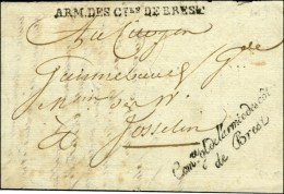 ARM DES CTES DE BREST Sur Lettre Avec Franchise ' Comre Gl De L'armée Des Côtes / De Brest ' Et Texte... - Legerstempels (voor 1900)