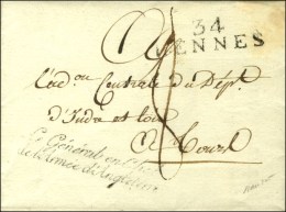 34 / RENNES Et Le Général En Chef / De L'Armée D'Angleterre Sur Lettre Avec Texte Daté... - Bolli Militari (ante 1900)