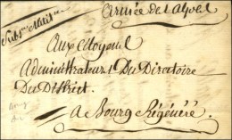 '' Armée Des Alpes '' Sur Lettre Avec Texte Daté De Bourg An 2 Adressée à Bourg... - Sellos De La Armada (antes De 1900)